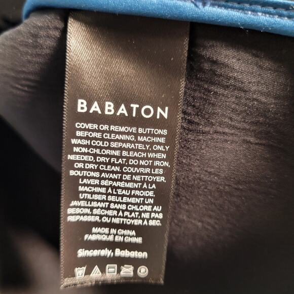 Babaton Pelli Faux Leather Shirt Jacket Blue XL Button Front Long Sleeve - Picture 9 of 12